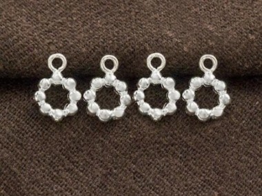 925 Sterling Silver Ball Ring Charms 8 mm.