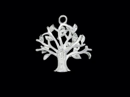 1 of 925 Sterling Silver Cubic Zirconia Botanic ,Tree of Life Pendant 20 mm.