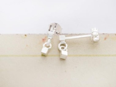 925 Sterling Silver Tiny Cube Stud Earrings 2.2 mm, minimalist earrings