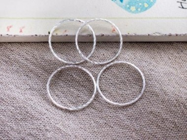 925 Sterling Silver Twisted Closed Circle Rings , Connectors 20x1mm.