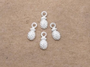 925 Sterling Silver Pineapple Charms 3.5x6 mm.,