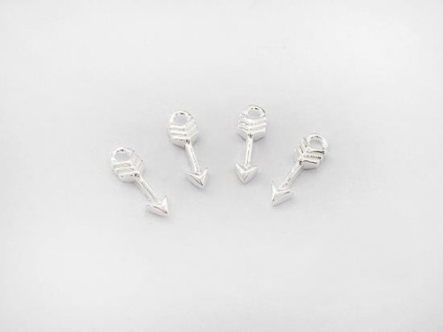 4 of 925 Sterling Silver Arrow Charms 3x9 mm., small charms