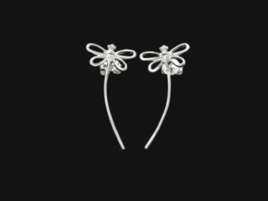 925 Sterling Silver Dragonfly Stud Earrings 11.8x25mm.