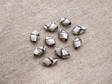 Karen Hill Tribe Silver Woven Beads 5x9mm.,