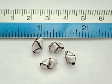 Karen Hill Tribe Silver Woven Beads 5x9mm.,