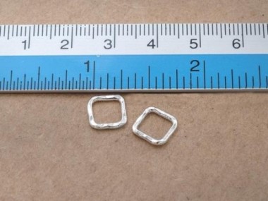 Karen Hill Tribe Silver Hammered Square Jump Rings 9 mm.