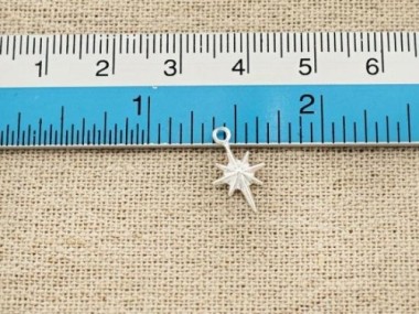 925 Sterling Silver Star Charms 8x11 mm.