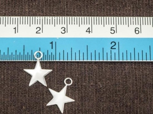 4 of 925 Sterling Silver Star Charms 11.5 mm.