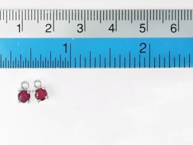 Ruby& Sterling Silver Charms 5mm.