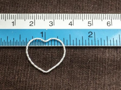 4 of 925 Sterling Silver Diamond Cut Heart Links, Connectors 20x1 mm.