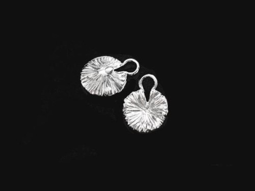 2 of 925 Sterling Silver Lotus Leaf Charms 8.5mm. Polish Finished