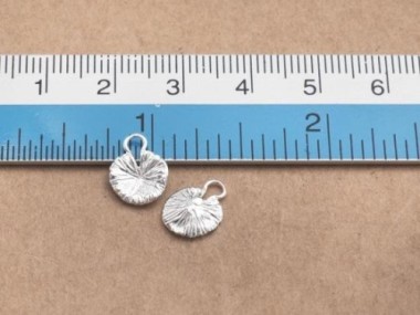 925 Sterling Silver Lotus Leaf Charms 8.5mm.