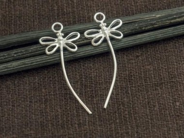 925 Sterling Silver Dragonfly Charms 11.5x25 mm.