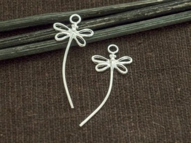 925 Sterling Silver Dragonfly Charms 11.5x25 mm.