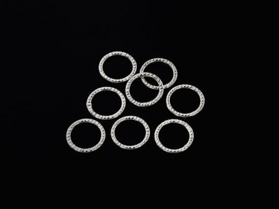 8 of 925 Sterling Silver Textured Circle Closed Rings, Connectors 9mm.