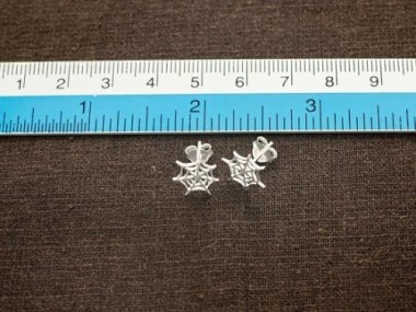 925 Sterling Silver Cobweb Stud Earrings 10mm.