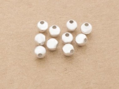 10 of 925 Sterling Silver Round Beads 6 mm.