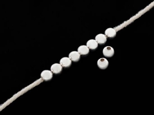 10 of 925 Sterling Silver Round Beads 6 mm.