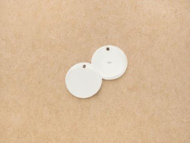 925 Sterling Silver Round Disc Tag Charms 14 mm.