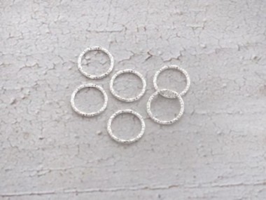 925 Sterling Silver Diamond Cut Circle Links, Connectors 10x1 mm.