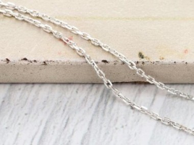 925 Sterling Silver Flat Cable Link Chain 1x1.5 mm.