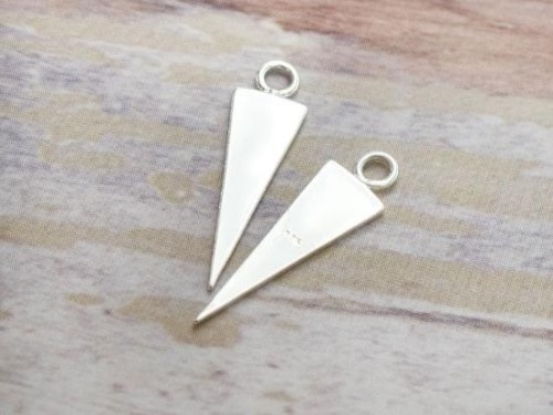 4 of 925 Sterling Silver Triangle Charms 5.5x17 mm. Polish Finished .