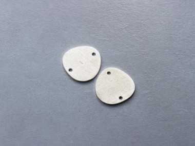 925 Sterling Silver Pebble Disc Links, Connectors 12.5 mm.