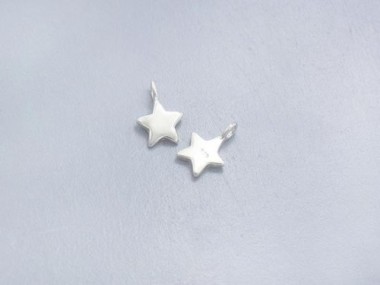 925 Sterling Silver Star Charms 6mm.,