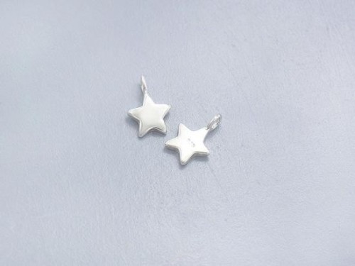 6 of 925 Sterling Silver Star Charms 6mm., Tiny Charms