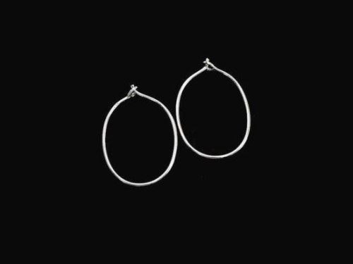 4 pairs of 925 Sterling Silver Oval Hoop Earrings 16x25mm.