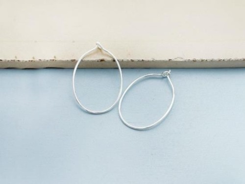 4 pairs of 925 Sterling Silver Oval Hoop Earrings 18x28mm.