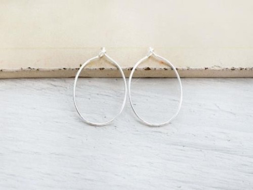 4 pairs of 925 Sterling Silver Oval Hoop Earrings 18x28mm.