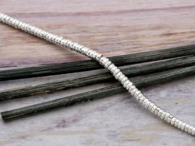 Karen Hill Tribe Silver Little Ring Beads 2.5x1 mm.