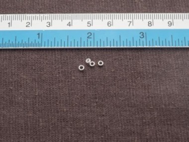 Karen Hill Tribe Silver Little Ring Beads 2.5x1 mm.