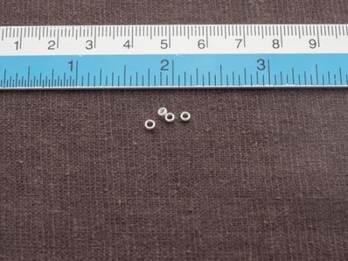 130 of Karen Hill Tribe Silver Little Ring Beads 2.5x1 mm.