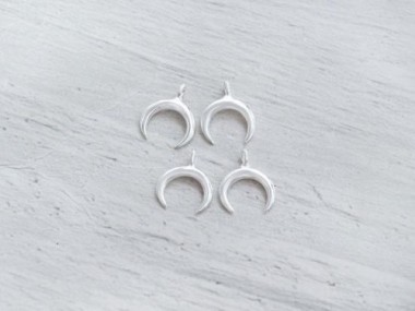 925 Sterling Silver Crescent Moon Charms 7x8 mm.