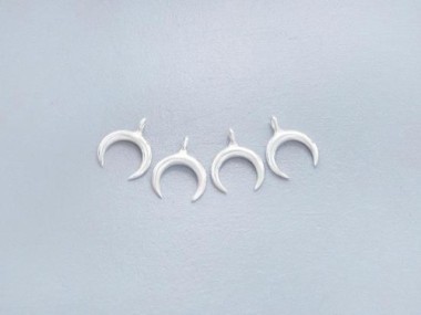 925 Sterling Silver Crescent Moon Charms 7x8 mm.