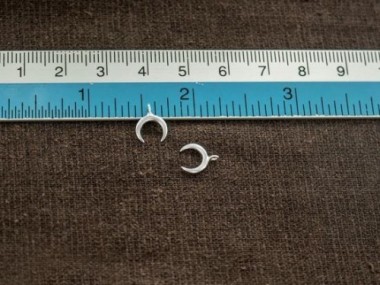 925 Sterling Silver Crescent Moon Charms 7x8 mm.