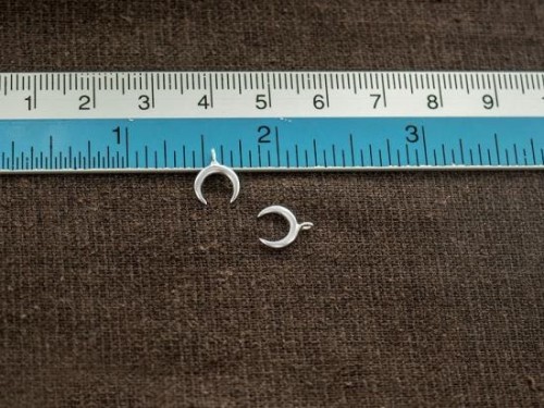 4 of 925 Sterling Silver Crescent Moon Charms 7x8 mm. Polish Finished