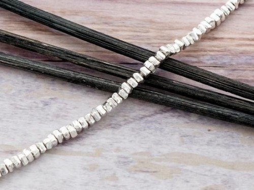 50 of Karen Hill Tribe Silver Tiny Bar Spacer Beads 2.5x1.6mm.