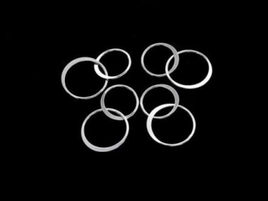 925 Sterling Silver Double Circle Rings Charms, Links, Connectors 12mm.