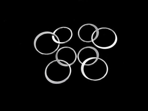 4 of 925 Sterling Silver Double Circle Rings Charms, Links, Connectors 12mm. & 15mm.