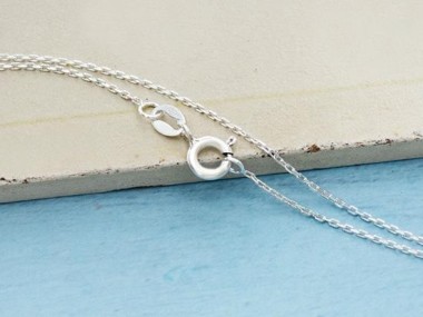 925 Sterling Silver Fine Cable Chain Necklace , 1x1.5 mm.