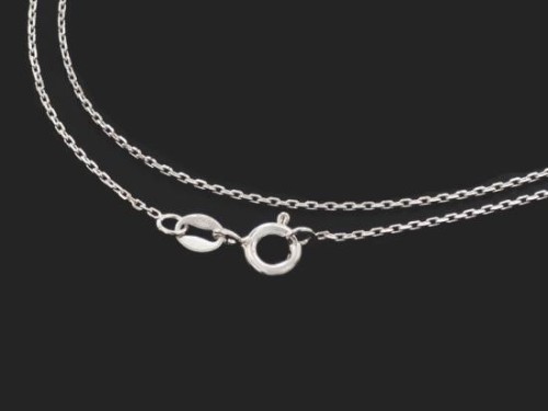 20 inches of 925 Sterling Silver Fine Cable Chain Necklace , 1x1.5 mm. Delicate Chain