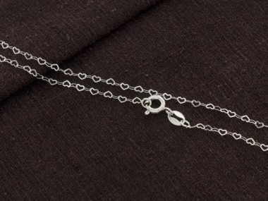 925 Sterling Silver Heart Chain Necklace , 2x1.8 mm.