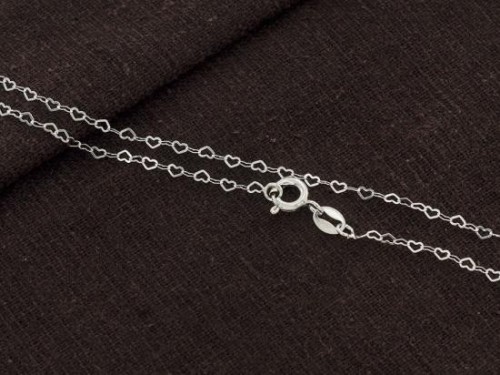 16 inches of 925 Sterling Silver Heart Chain Necklace , 2x1.8 mm. Delicate Chain