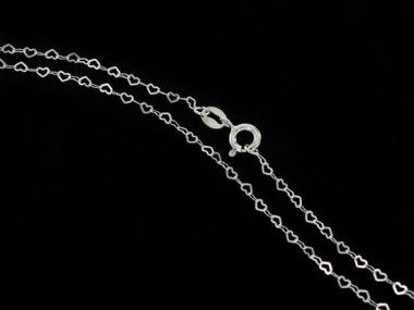 925 Sterling Silver Heart Chain Necklace , 2x1.8 mm.